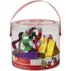 Wilton Metal Cookie Cutters Christmas Tub 12/pc