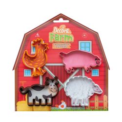 Decora Plastic Cookie Cutter Farm Animals