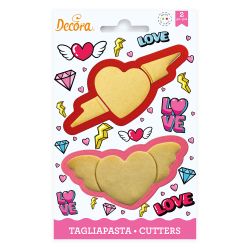 Decora Plastic Cookie Cutter Set Hearts