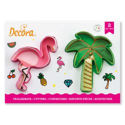 Decora Plastic Cookie Cutters Flamingo & Palm Tree