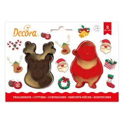 Decora Plastic Cookie Cutter Santa&Rudolph