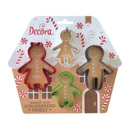 Decora Plastic Cookie Cutter Gingerbread Family