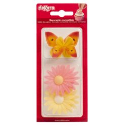 DeKora Wafer Paper Butterflies & Daisies Set/8