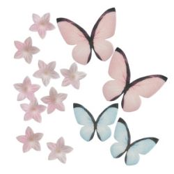 DeKora Wafer Paper Butterflies & Mini Blossoms Set/39