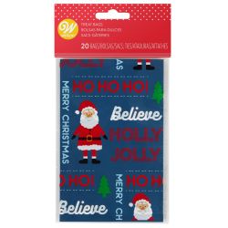 Wilton Treat Bags Christmas Mini Ho Ho Ho Set/20
