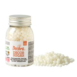 Decora Sugar Pearls White 4mm 100gr