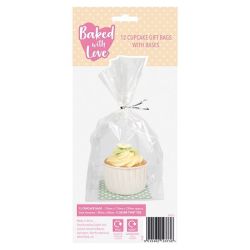 BWL Cupcake Bags With Ties & Bases pk/12