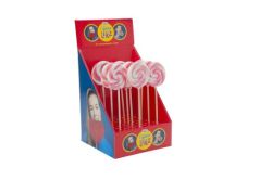 Holland Foodz Lollie Rond Roze/Wit 7cm *