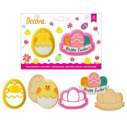 Decora Plastic Cookie Cutters Chicken & Egg 