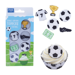 PME Edible Cupcake Toppers Football Set/6