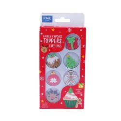 PME Edible Cupcake Toppers Christmas Set/6