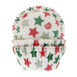 House of Marie Baking Cups  Christmas Star pk/50