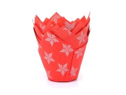 House of Marie Tulip Muffin Cups Christmas Red pk/36