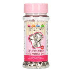 FunCakes suiker hartjes zilver 80gr