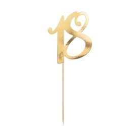 PartyDeco Cake Topper Goud 18