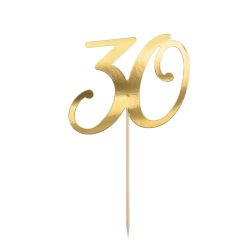 PartyDeco Cake Topper Goud 30