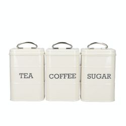 Living Nostalgia Coffee Tea Sugar Storage set/3 Antique Cream