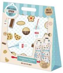 Handstand Kitchen Adult And Youth Apron Set Milk & Cookies